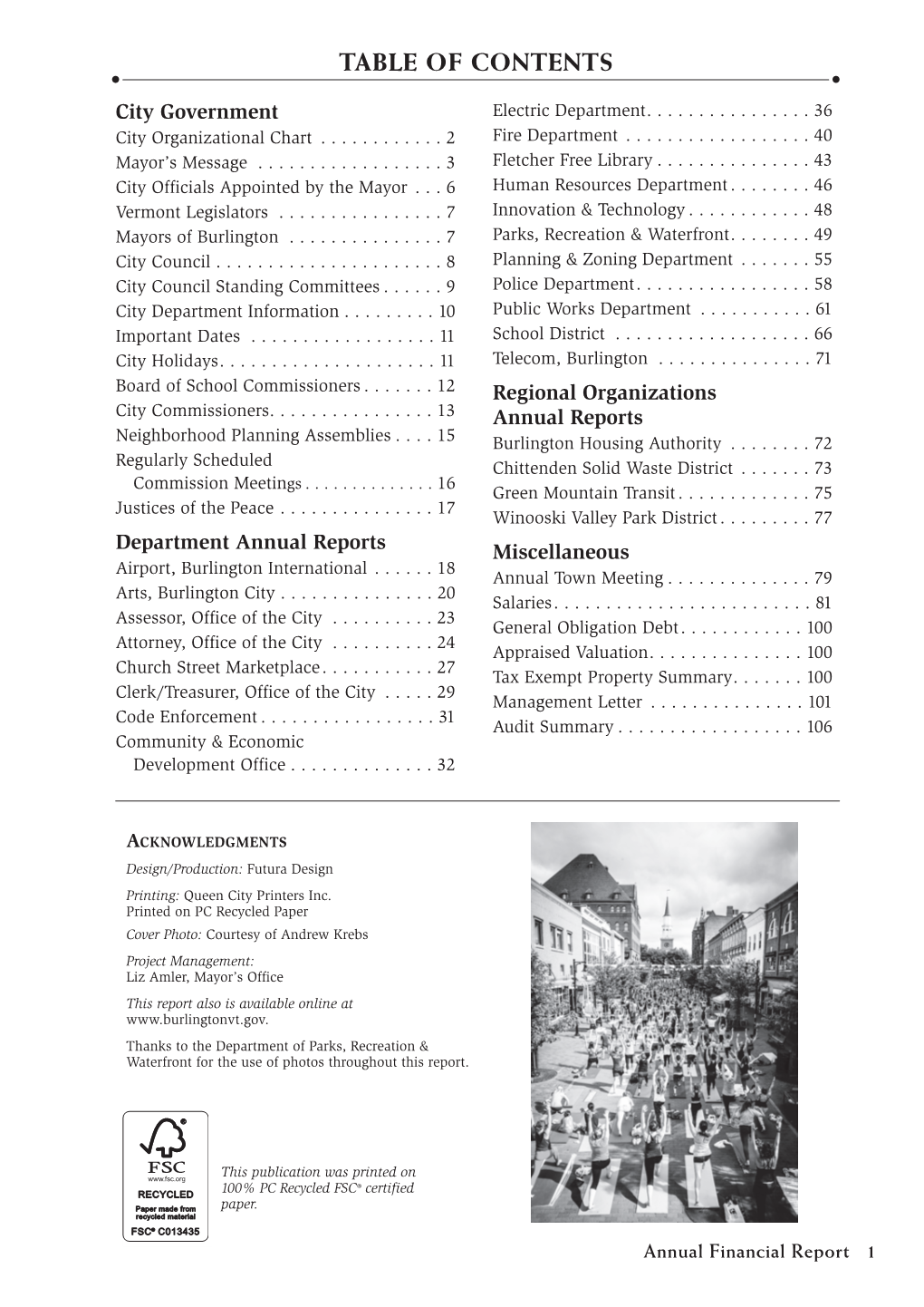 Table of Contents