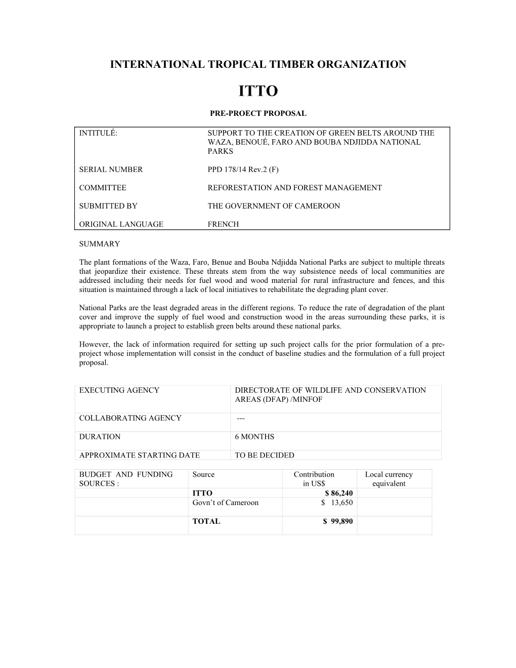 The International Tropical Timber Organization