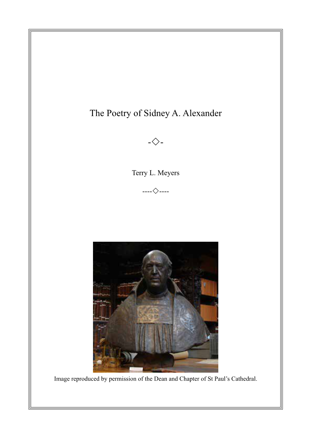 The Poetry of Sidney A. Alexander