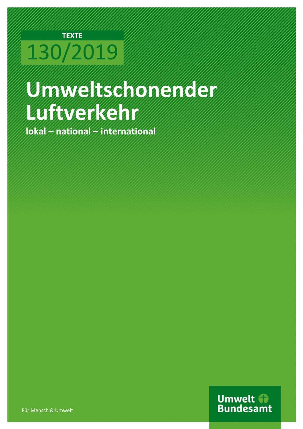 Umweltschonender Luftverkehr Lokal – National – International