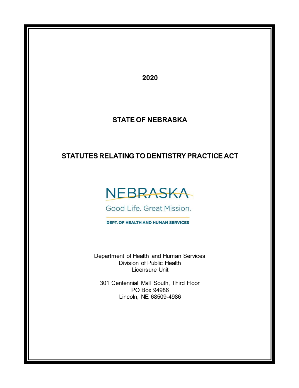 Statutes Relating to Dentistry Practice Act