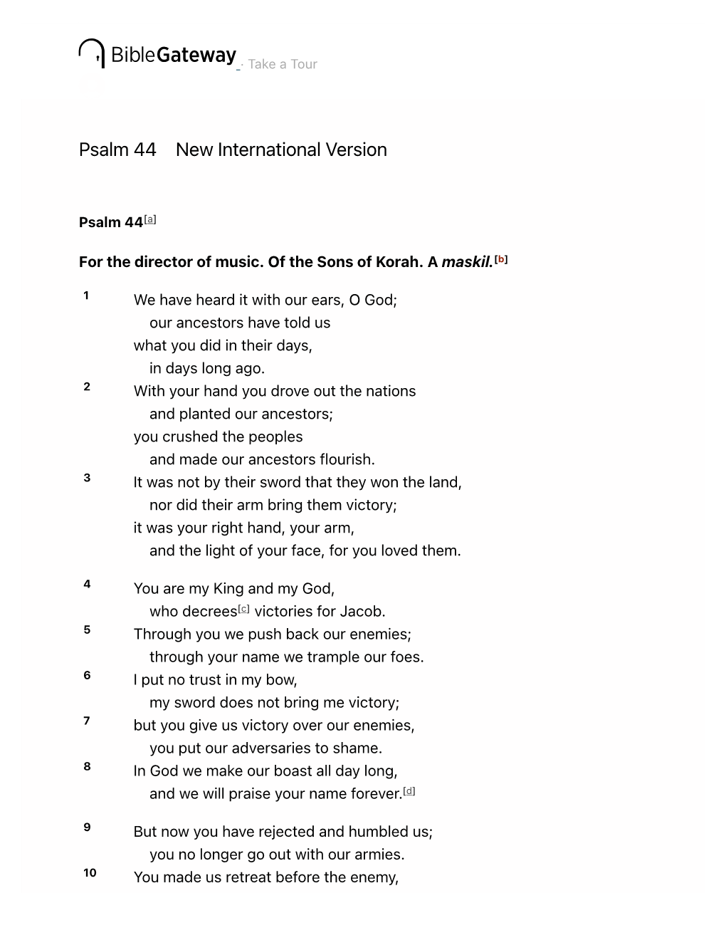 Psalm 44 New International Version