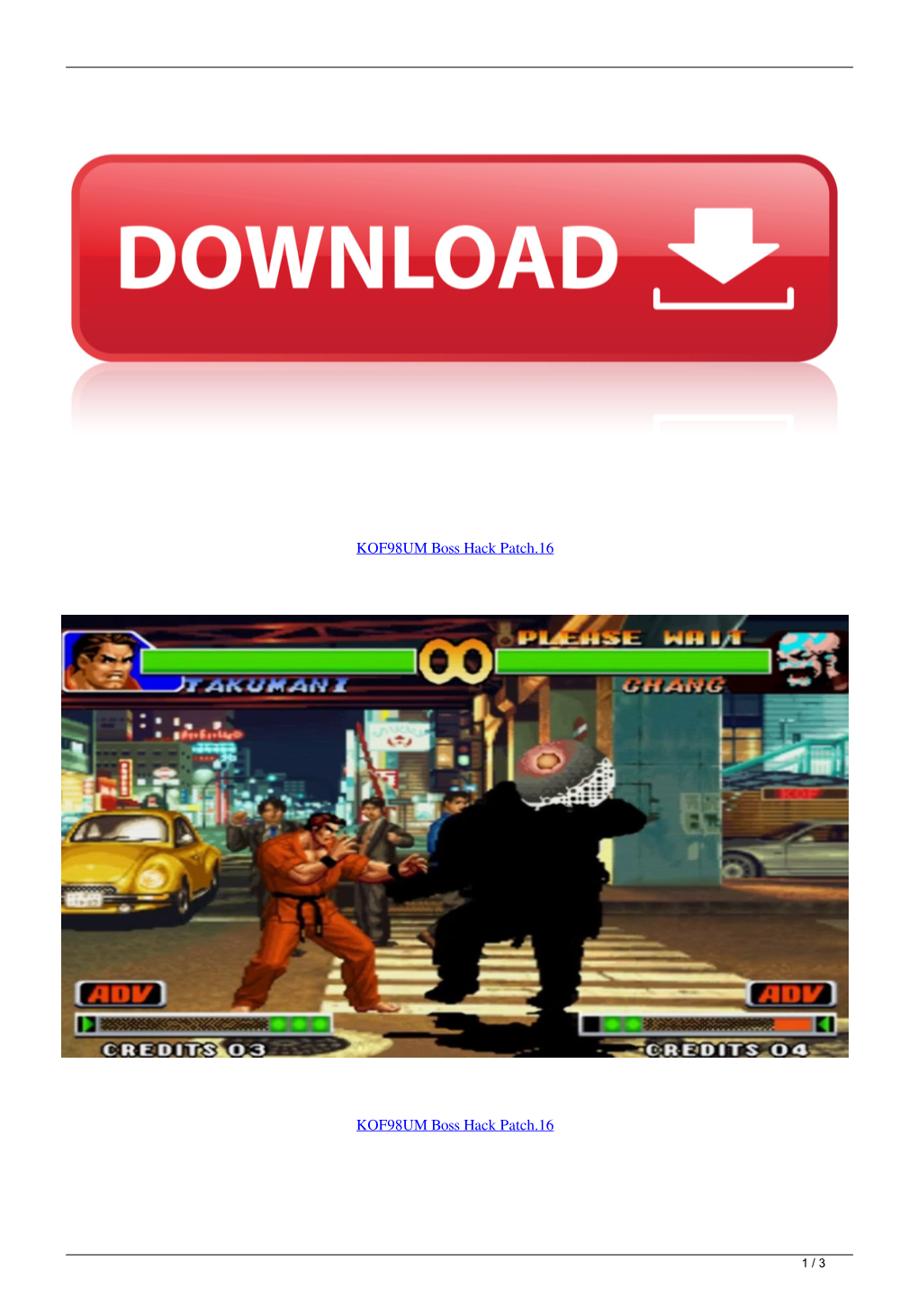 KOF98UM Boss Hack Patch16