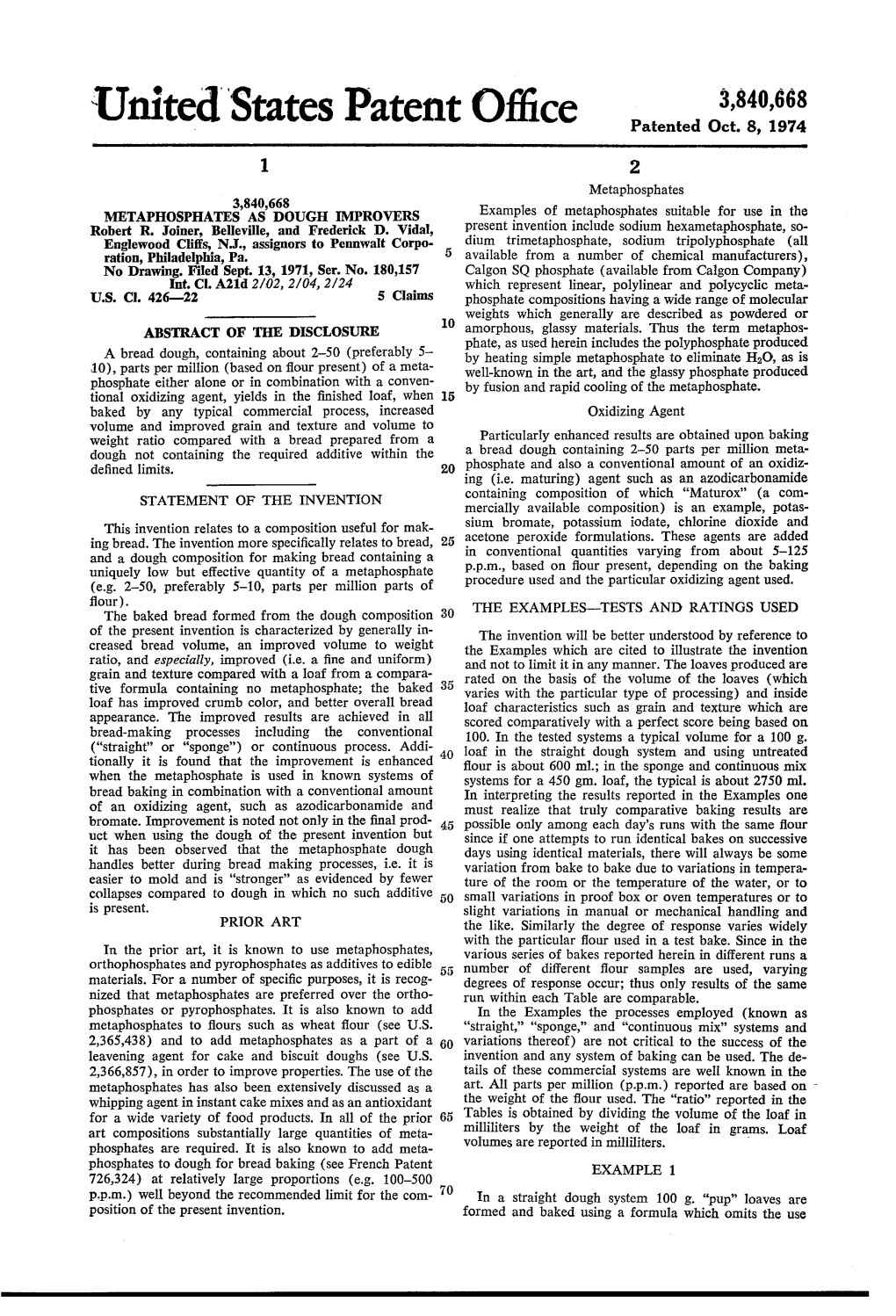 United States Patent Office Patented Oct