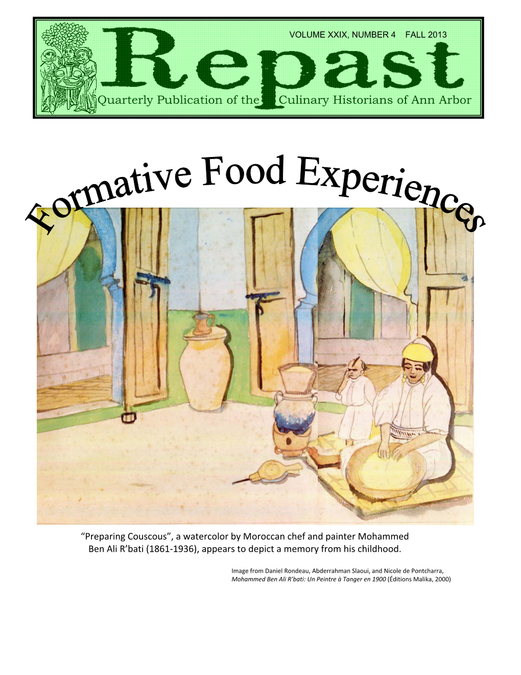 Quarterly Publication of the Culinary Historians of Ann Arbor