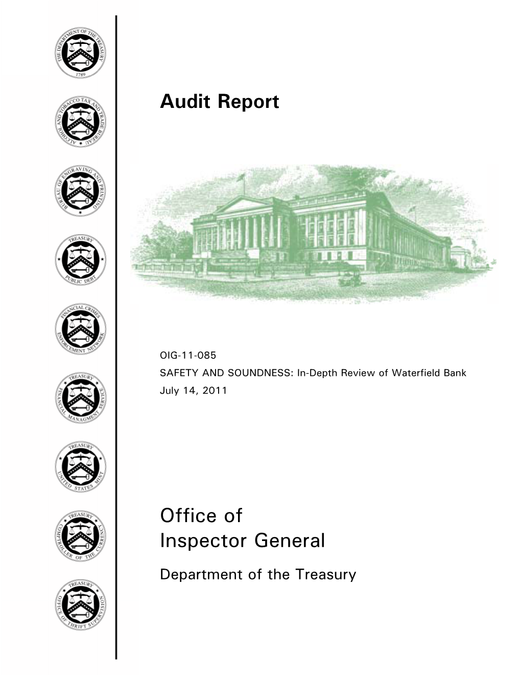 Audit Report Offi Insp Ce of Pector R Gen Eral