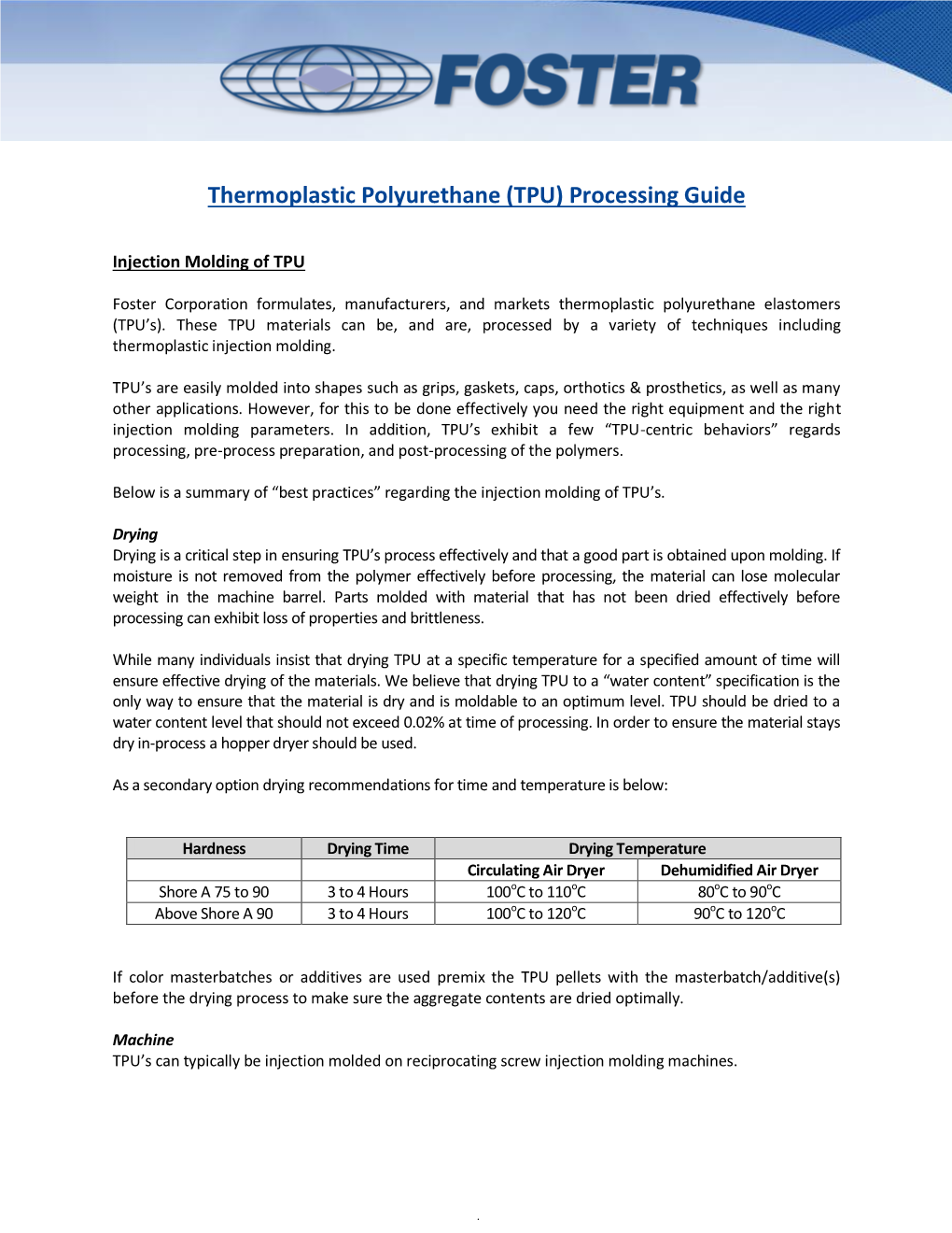 Thermoplastic Polyurethane (TPU) Processing Guide