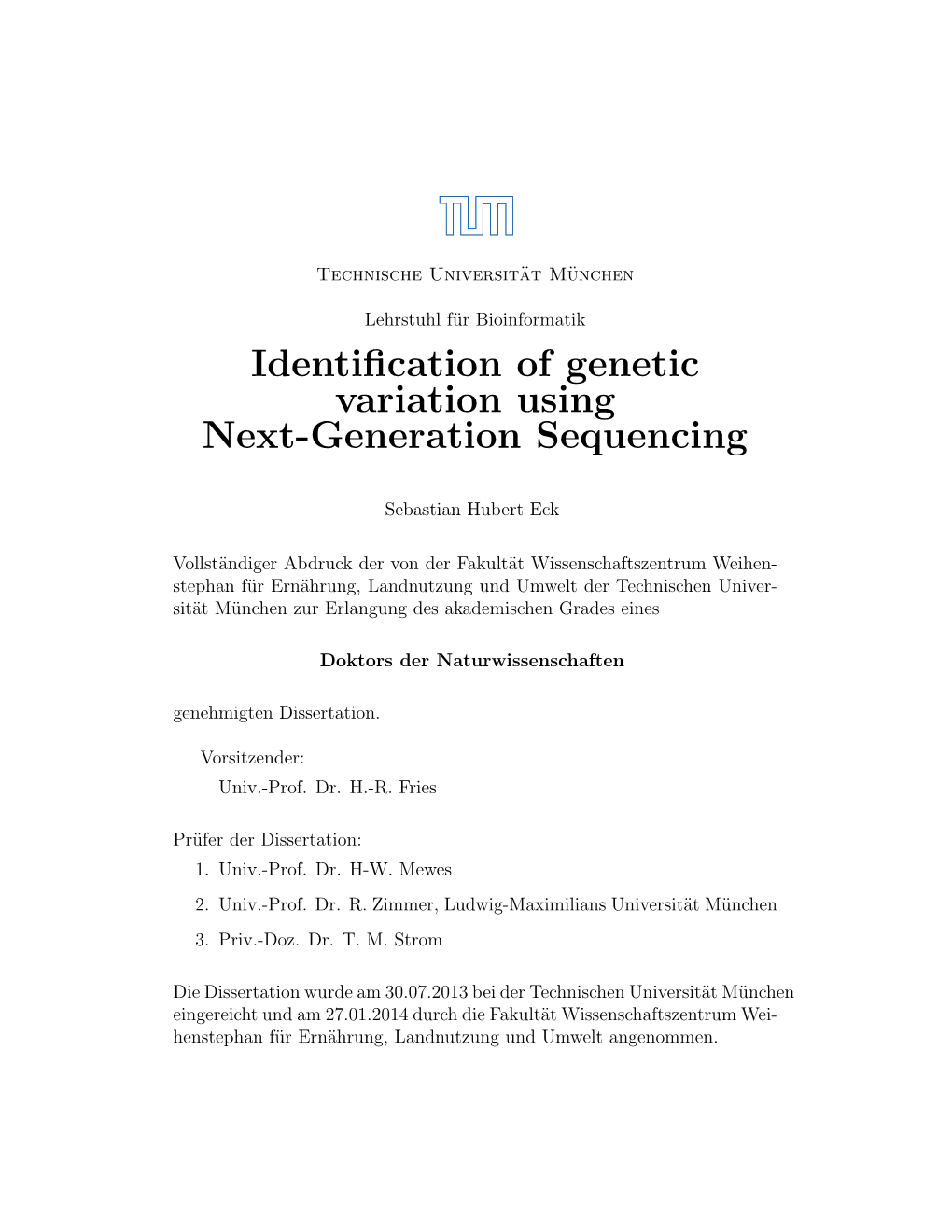 Identification of Genetic Variation Using Next-Generation Sequencing