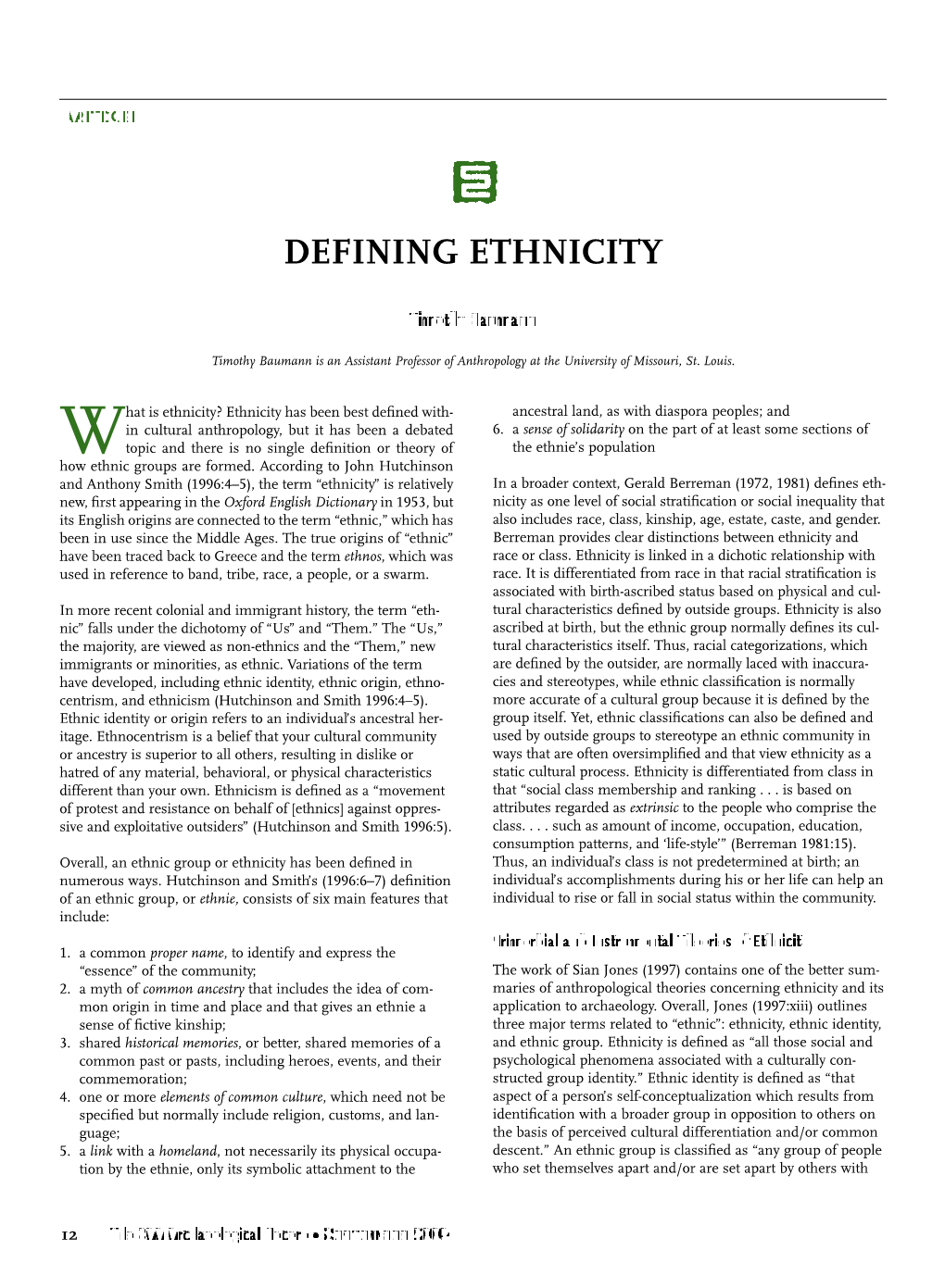 Defining Ethnicity