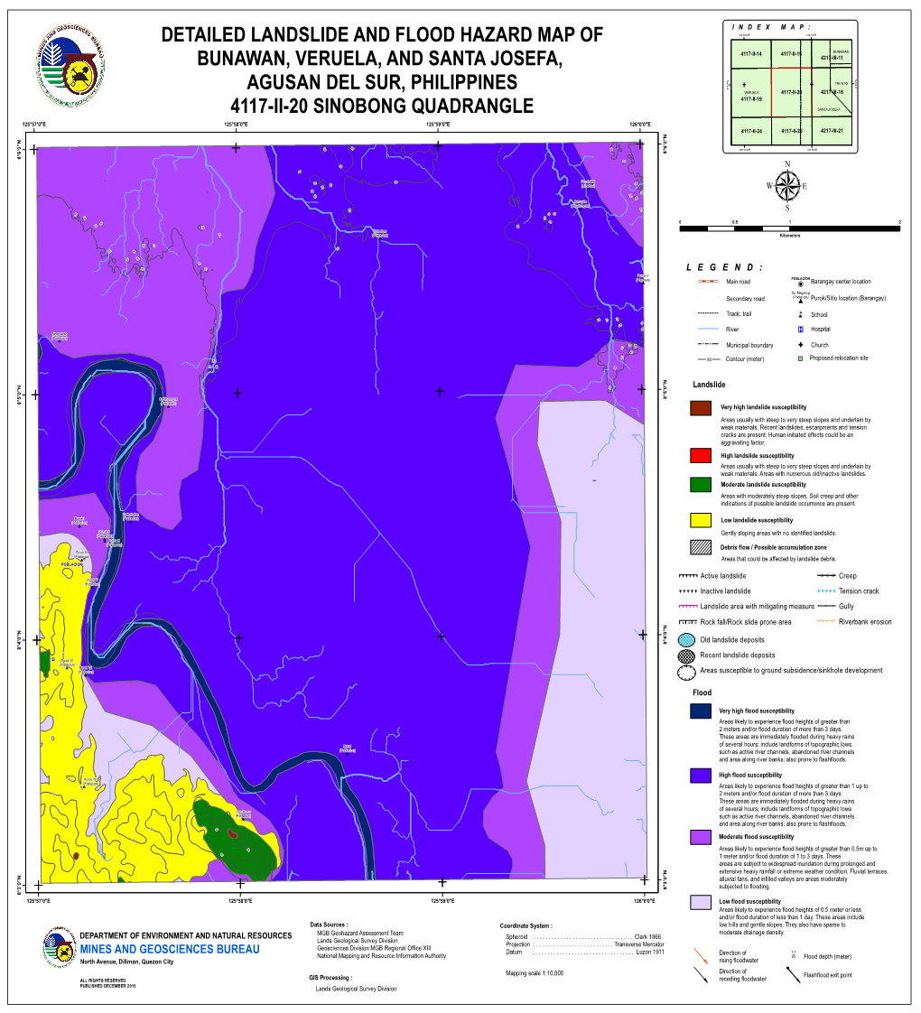 Detailed Landslide and Flood Hazard Map of Bunawan