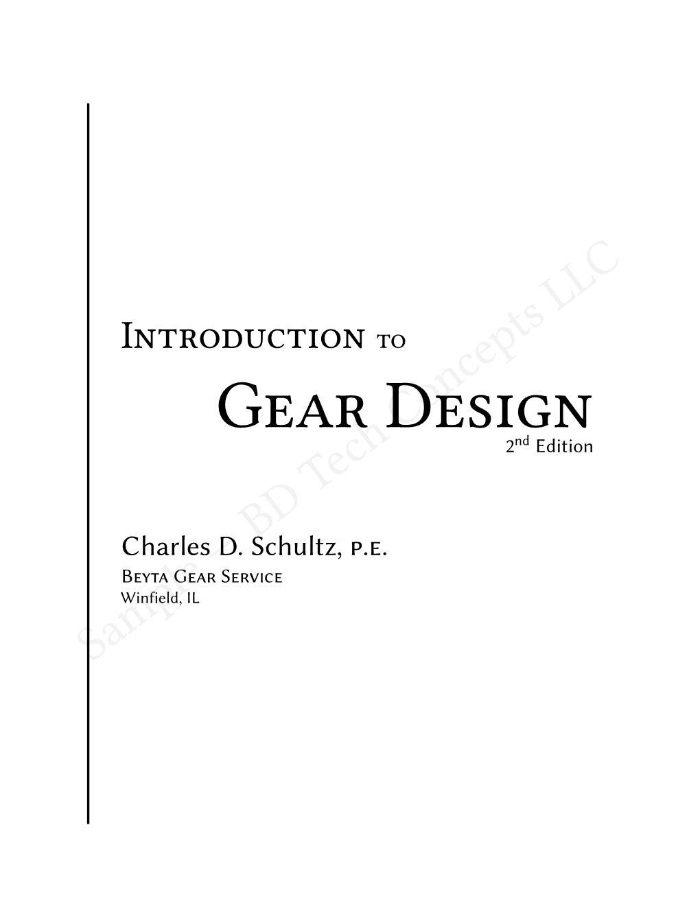 Introduction to Gear Design 2Nd Edition