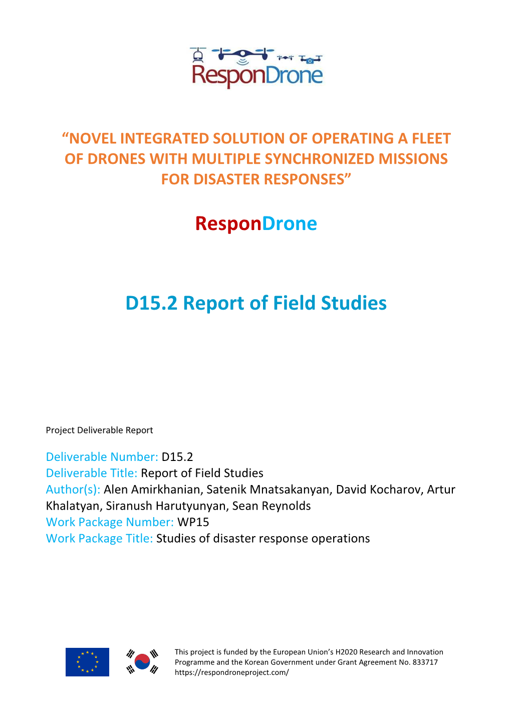 Respondrone D15.2 Report of Field Studies