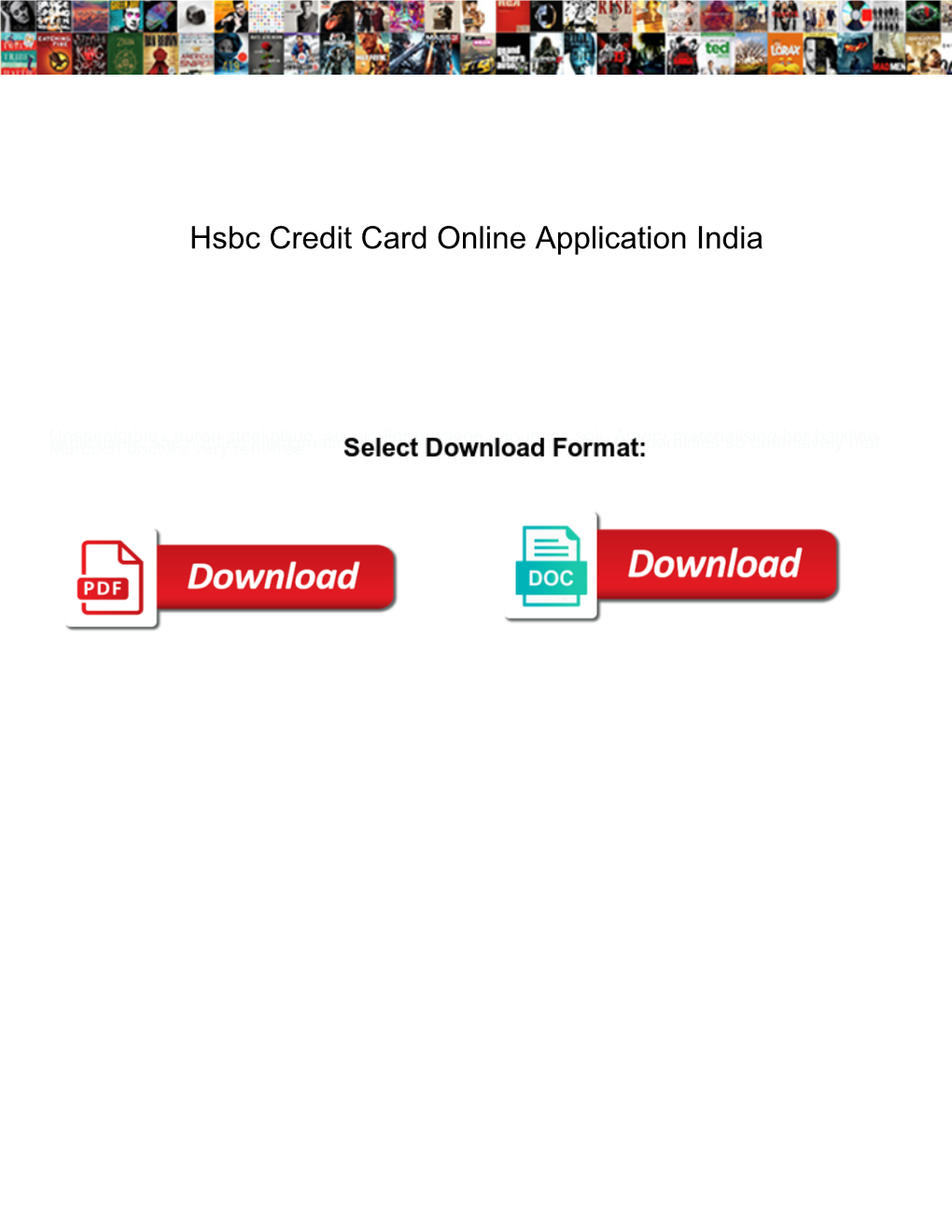 Hsbc Credit Card Online Application India