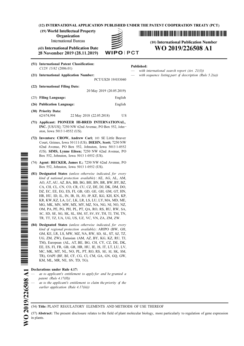 Plant Regulatory Elements and Methods of Using Them.Pdf