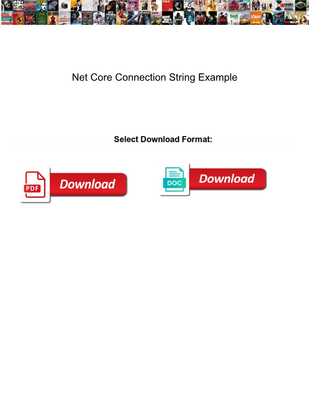 Net Core Connection String Example