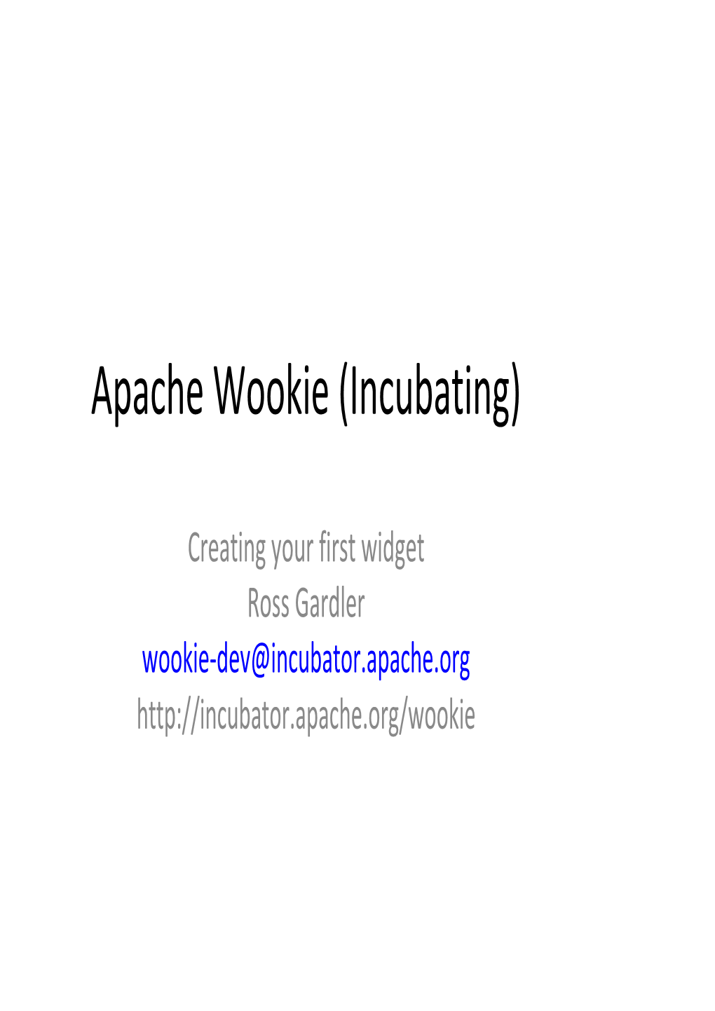 Apache Wookie (Incubating)