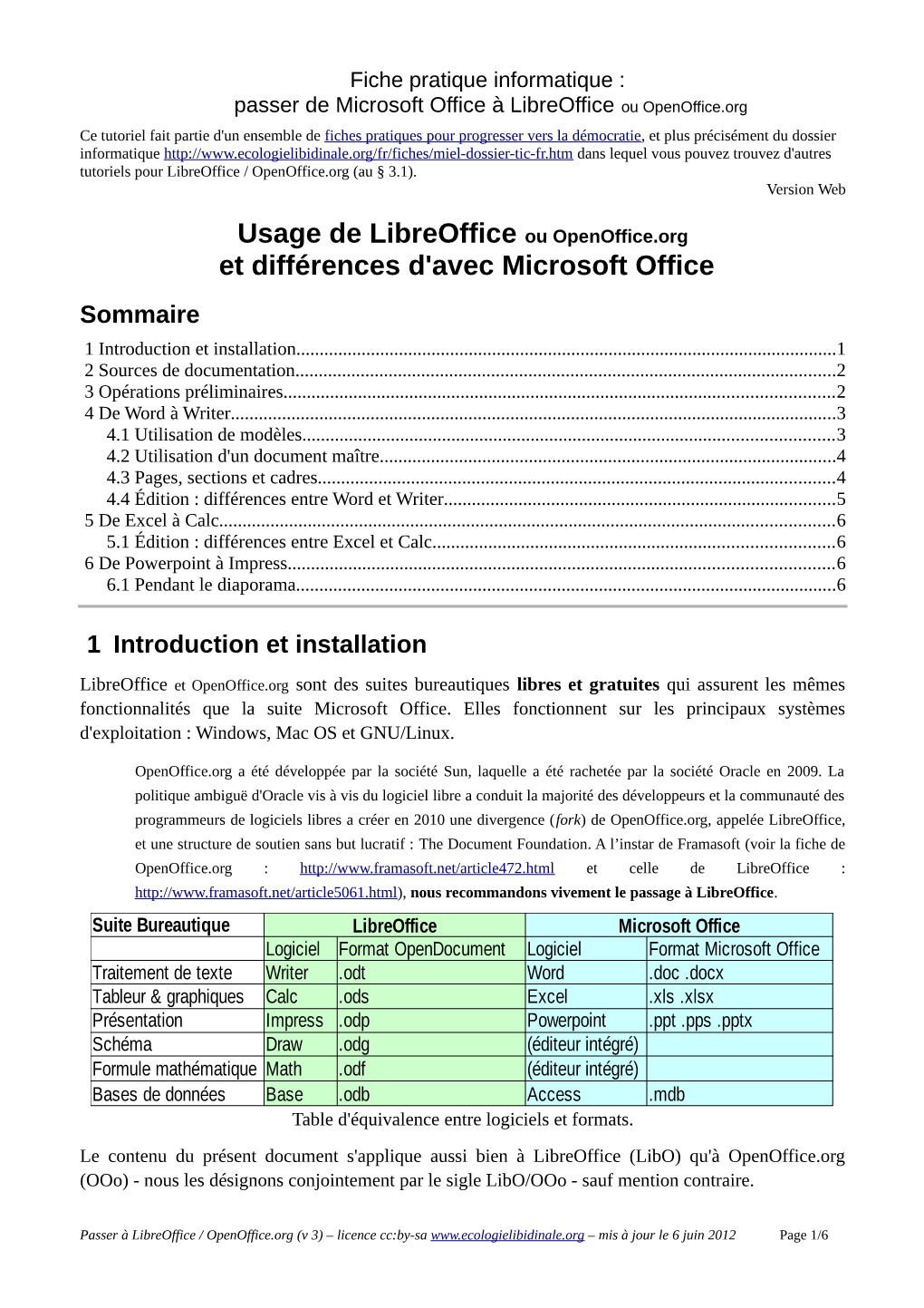 Passer De Microsoft Office À Libreoffice Ou Openoffice.Org