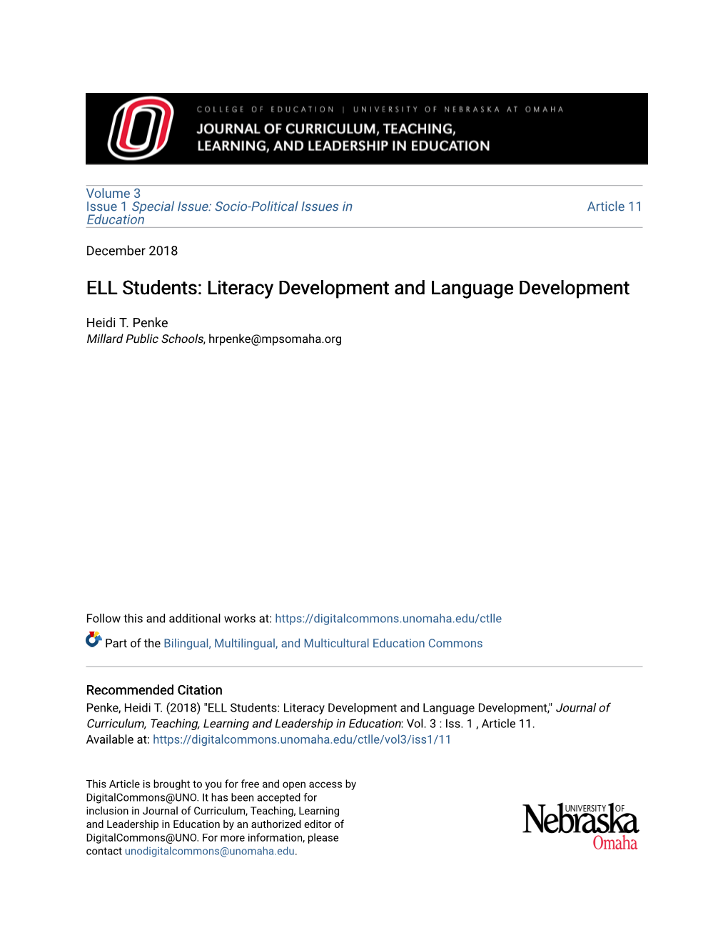 ELL Students: Literacy Development and Language Development