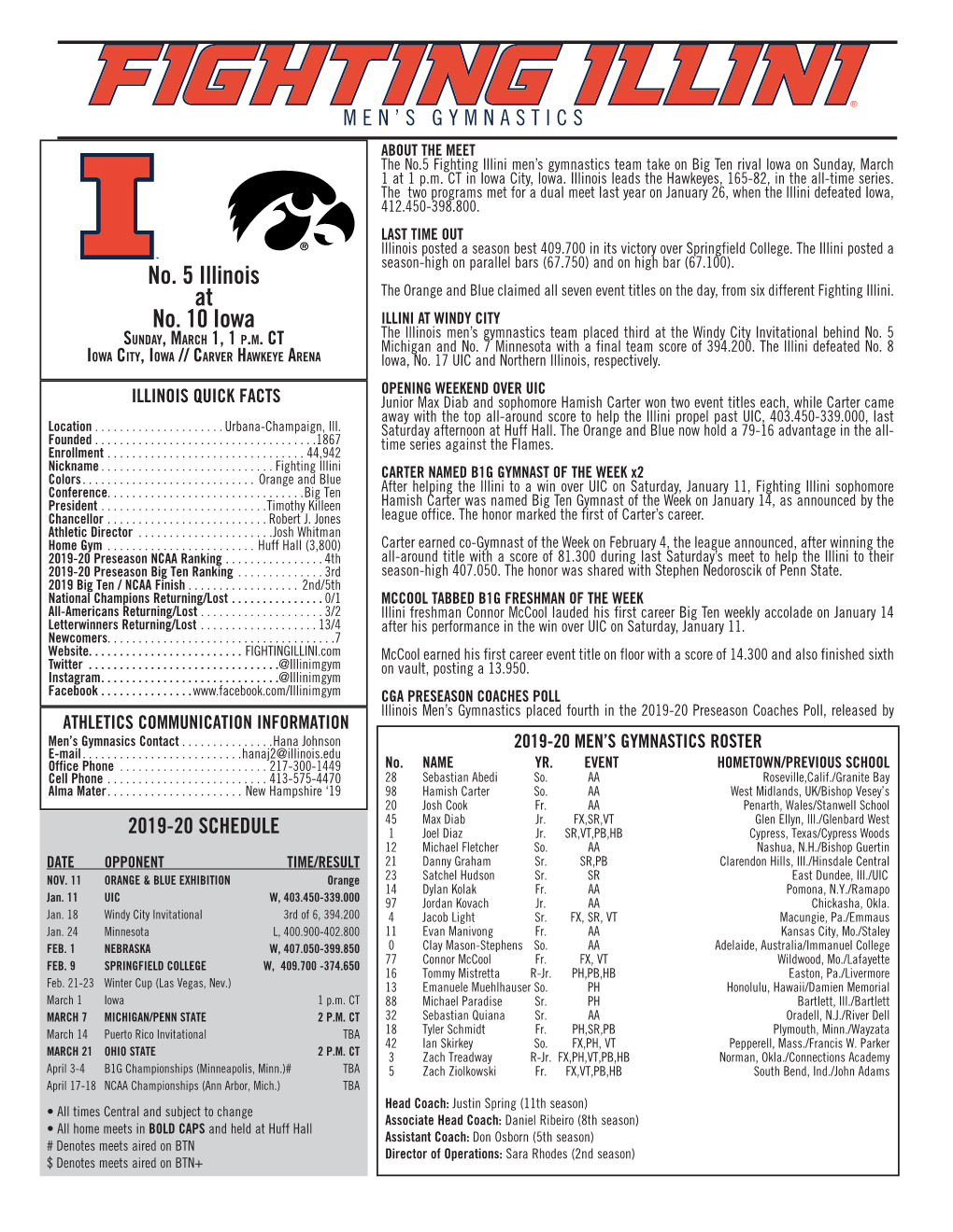 No. 5 Illinois at No. 10 Iowa