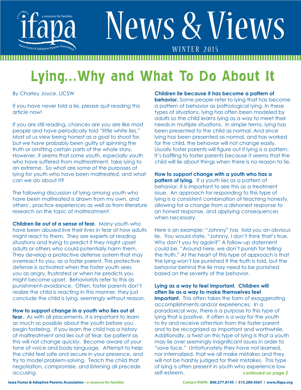 Lying...Why and What to Do About It