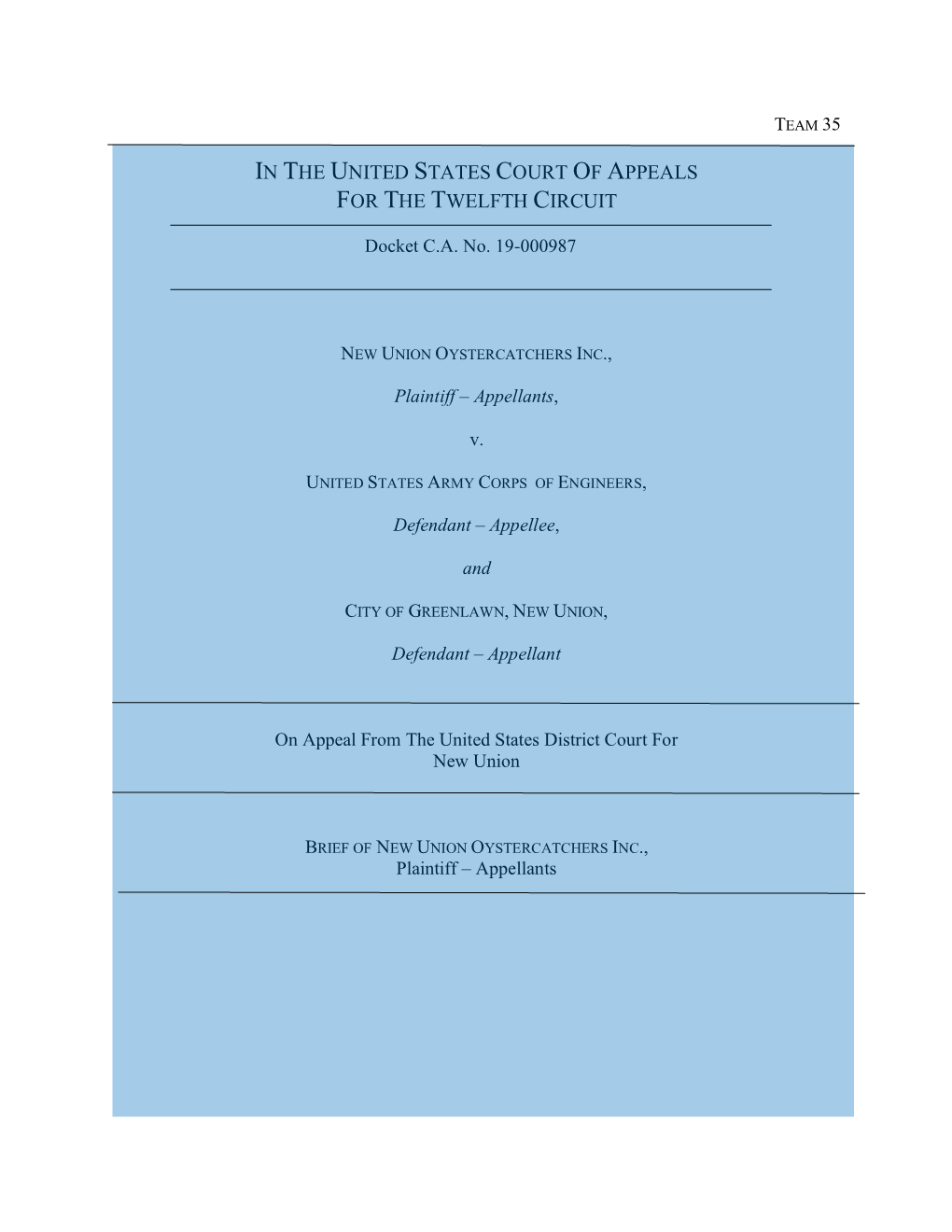 In the United States Court of Appeals for the Twelfth Circuit