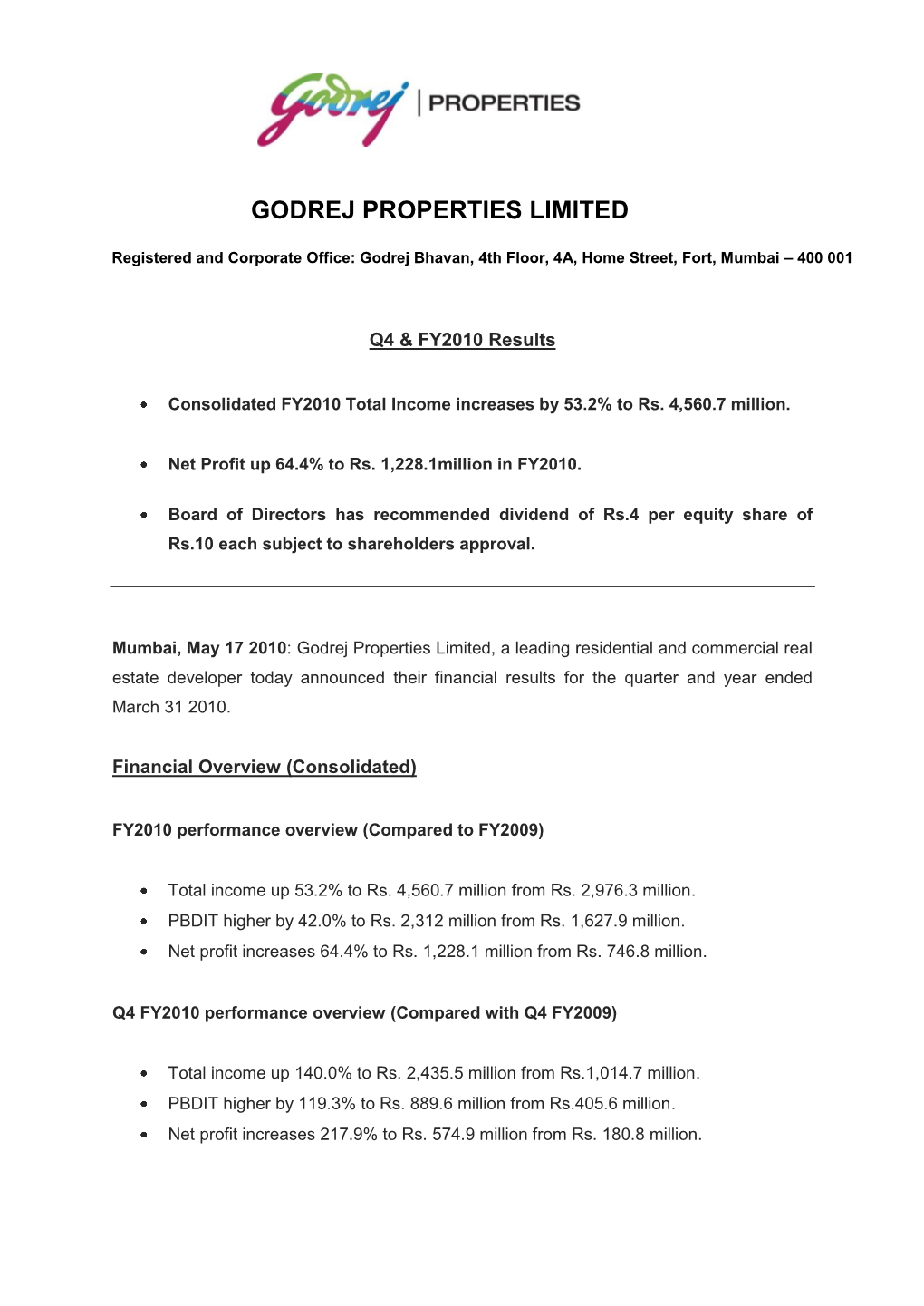 Godrej Properties Limited