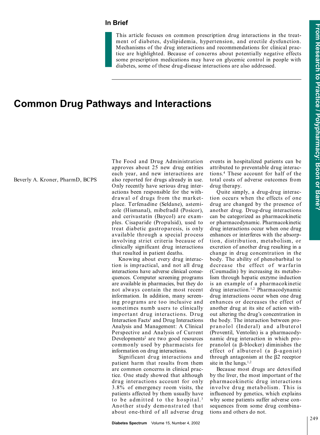 Common Drug Pathways and Interactions