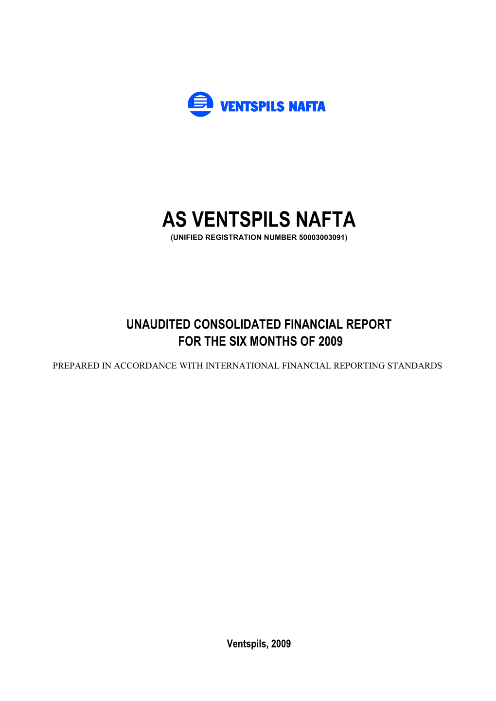 As Ventspils Nafta (Unified Registration Number 50003003091)