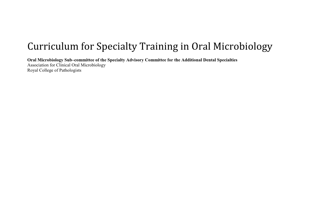 Oral Microbiology