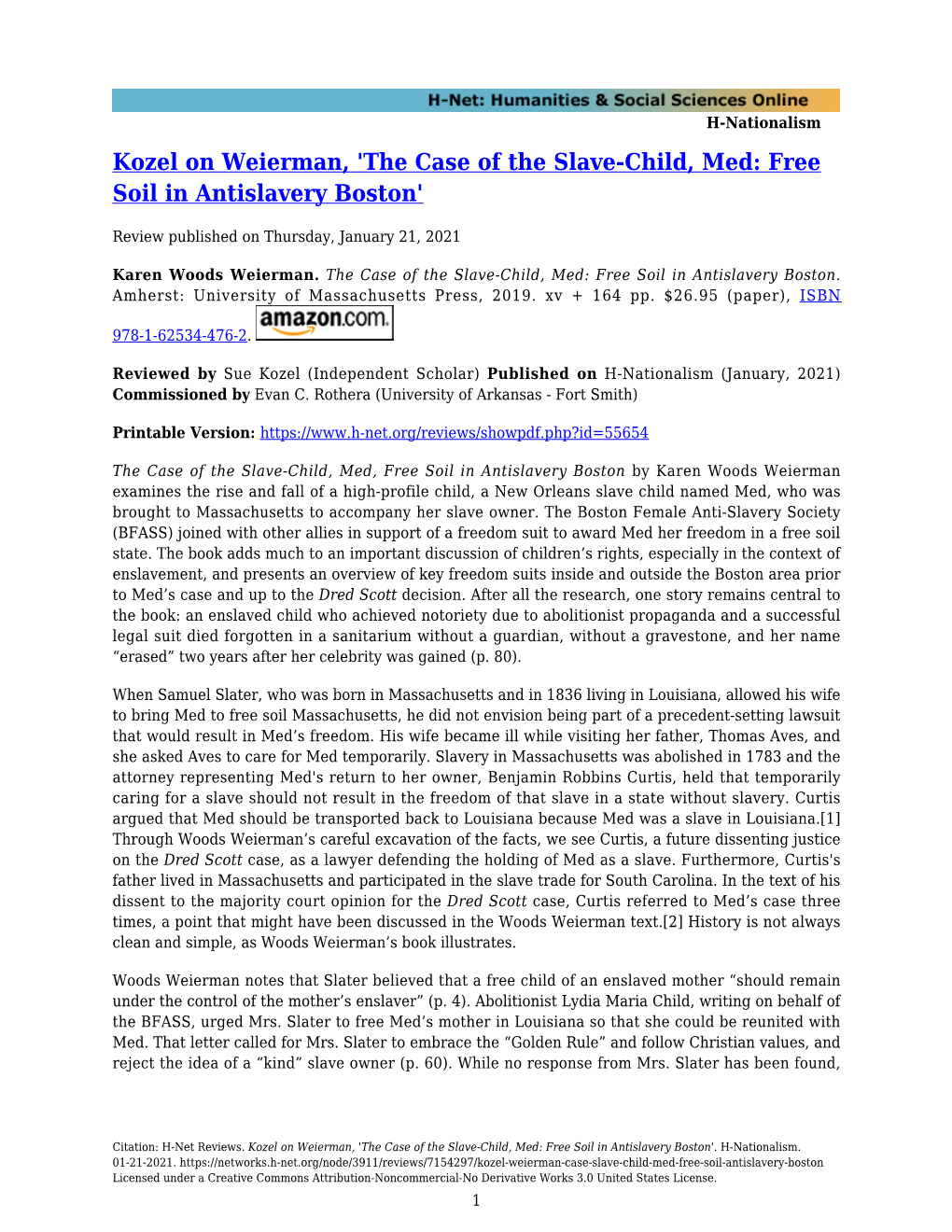 The Case of the Slave-Child, Med: Free Soil in Antislavery Boston'