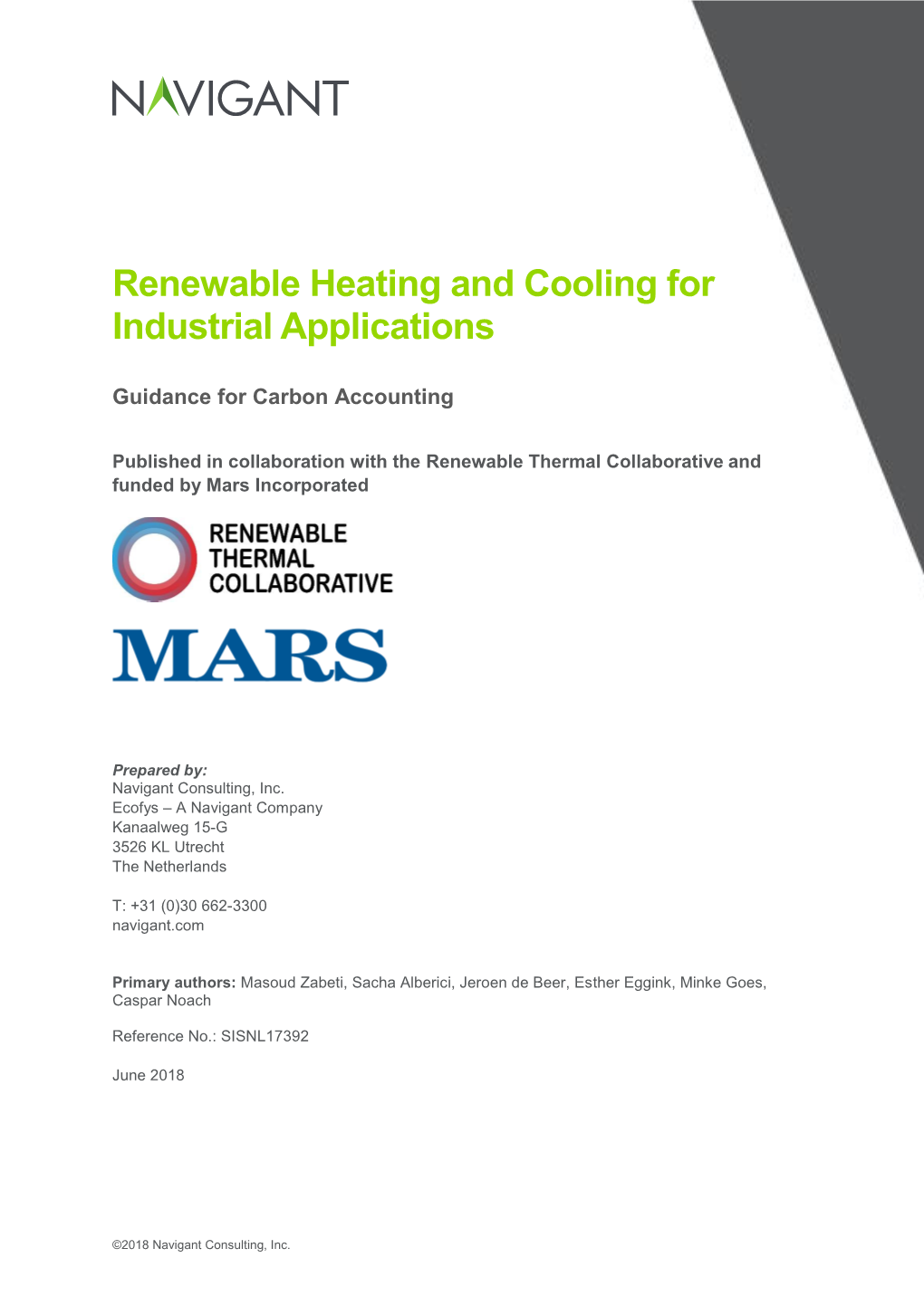 Renewable Heating and Cooling for Industrial Applications