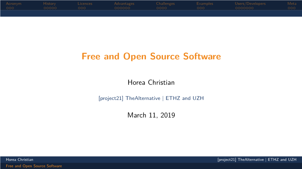 Free and Open Source Software