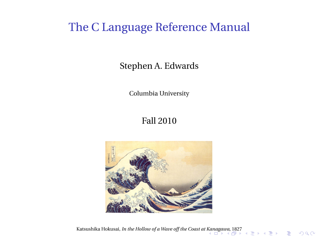 The C Language Reference Manual
