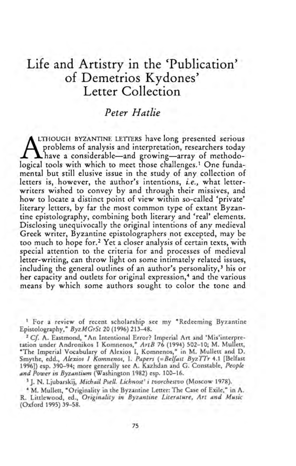 Of Demetrios K Ydones' Letter Collection