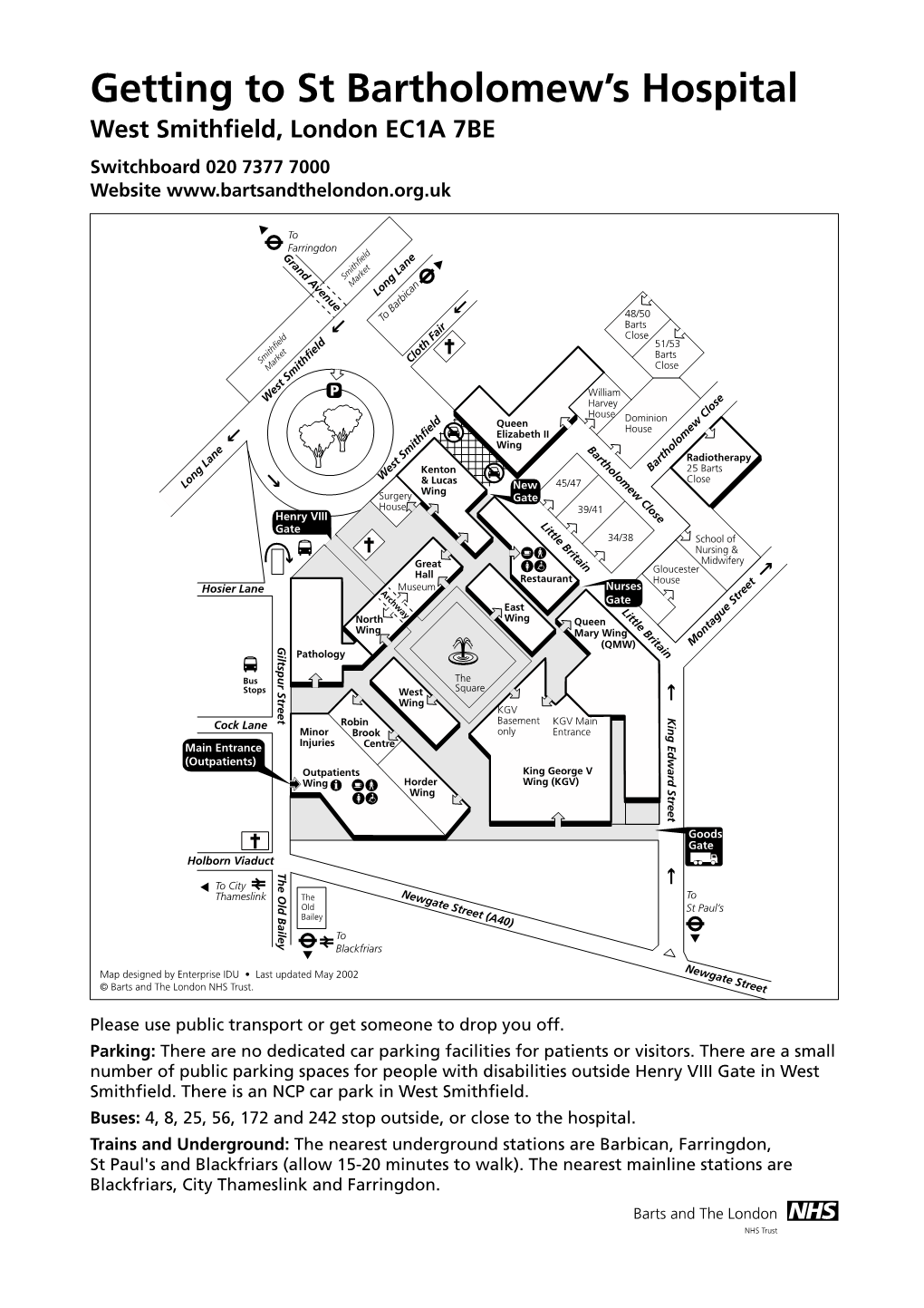 Getting to St Bartholomew's Hospital