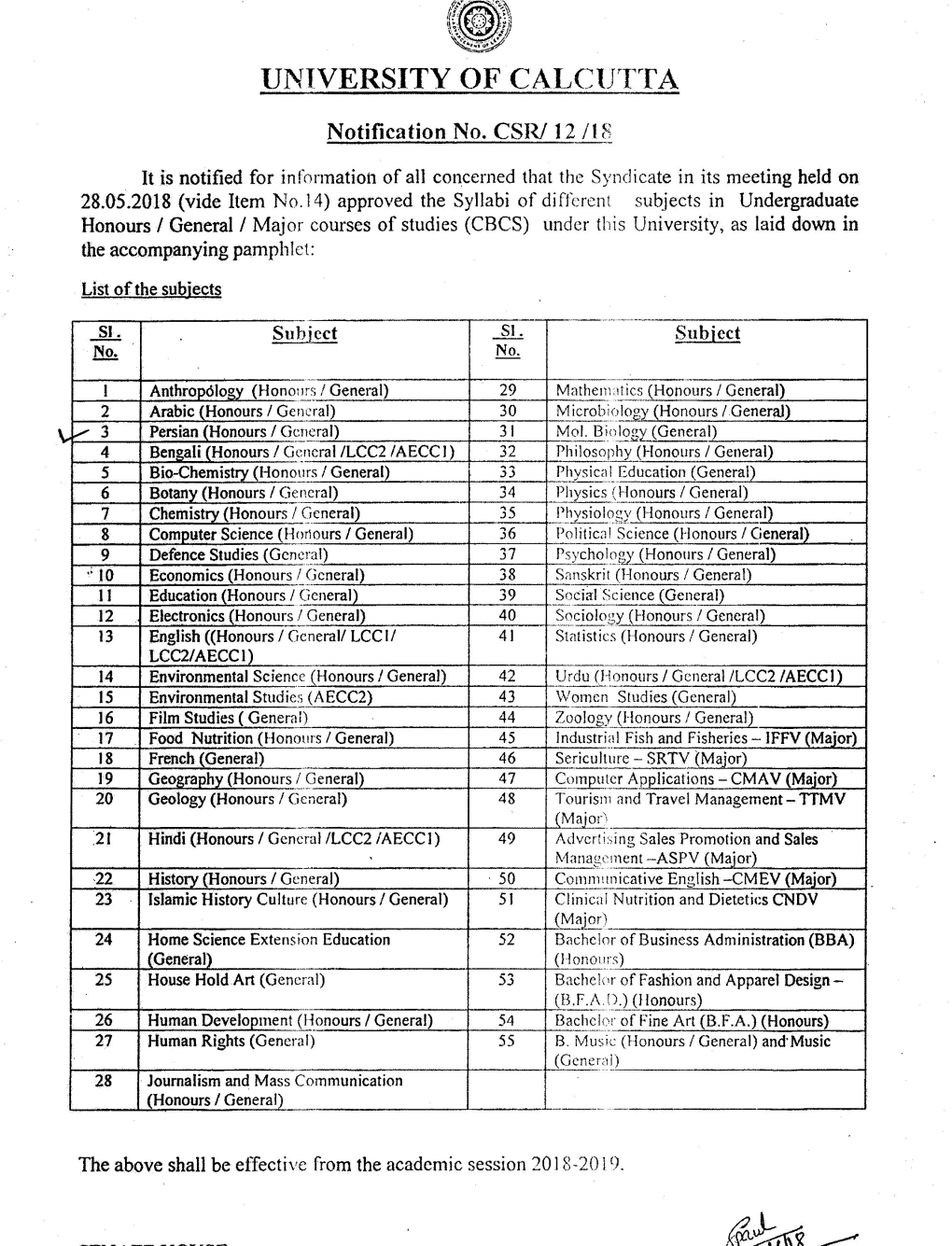 Undergraduate Syllabus --- Persian (Honours & General)