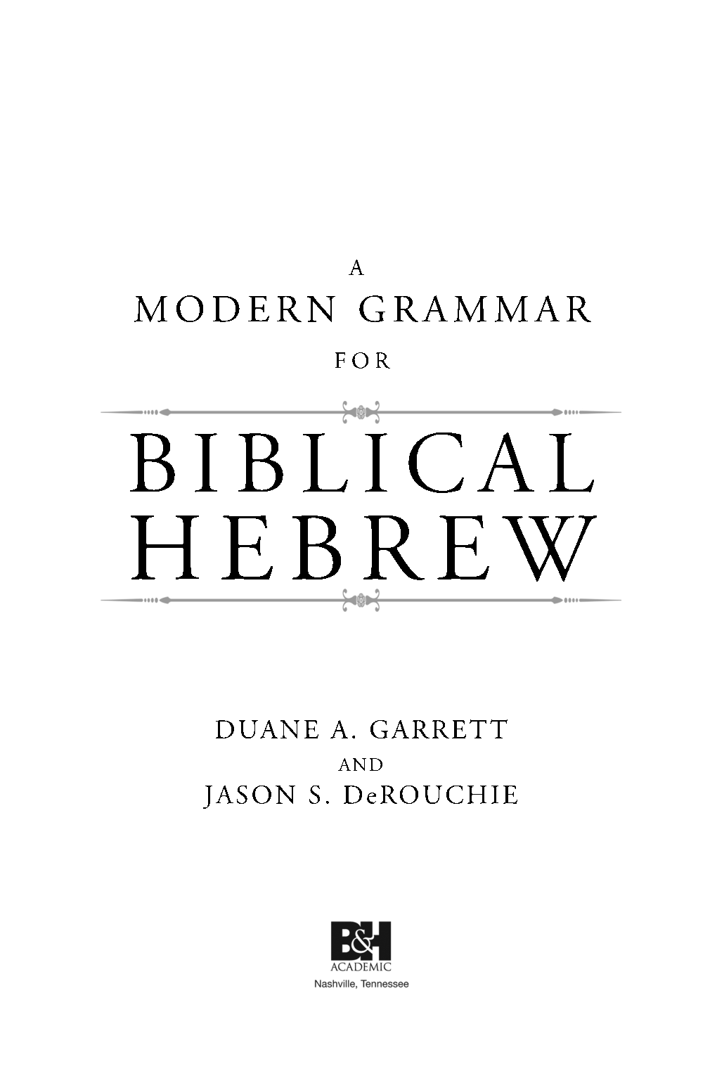 Hebrew Grammar: an Excerpt