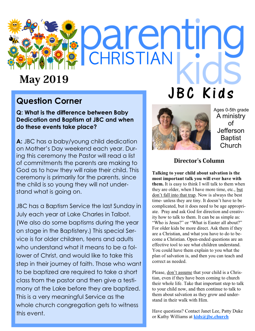 JBC Kids Question Corner