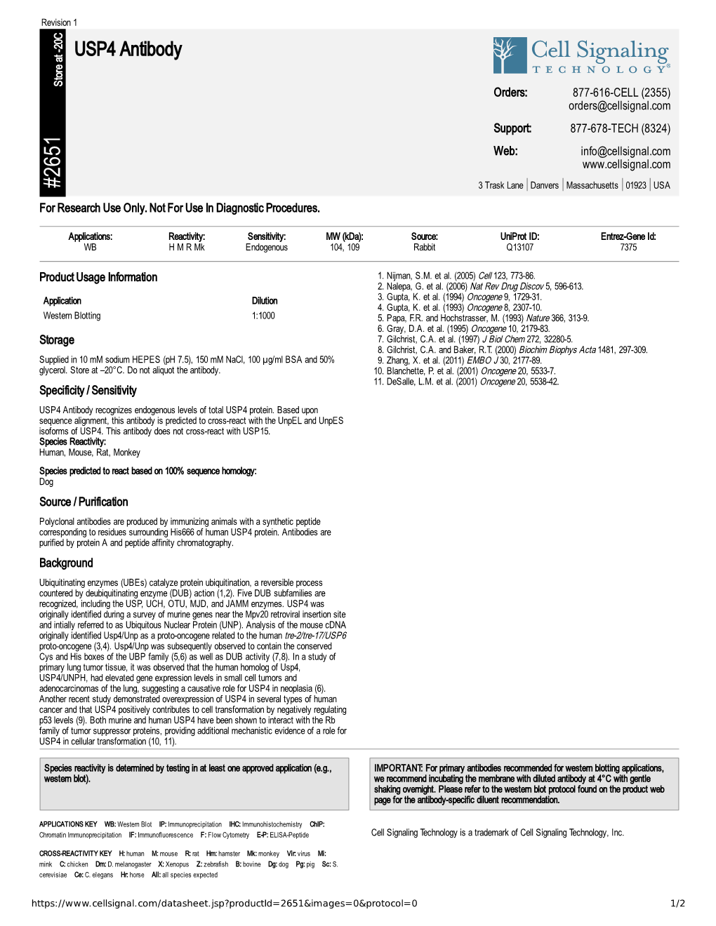 USP4 Antibody A