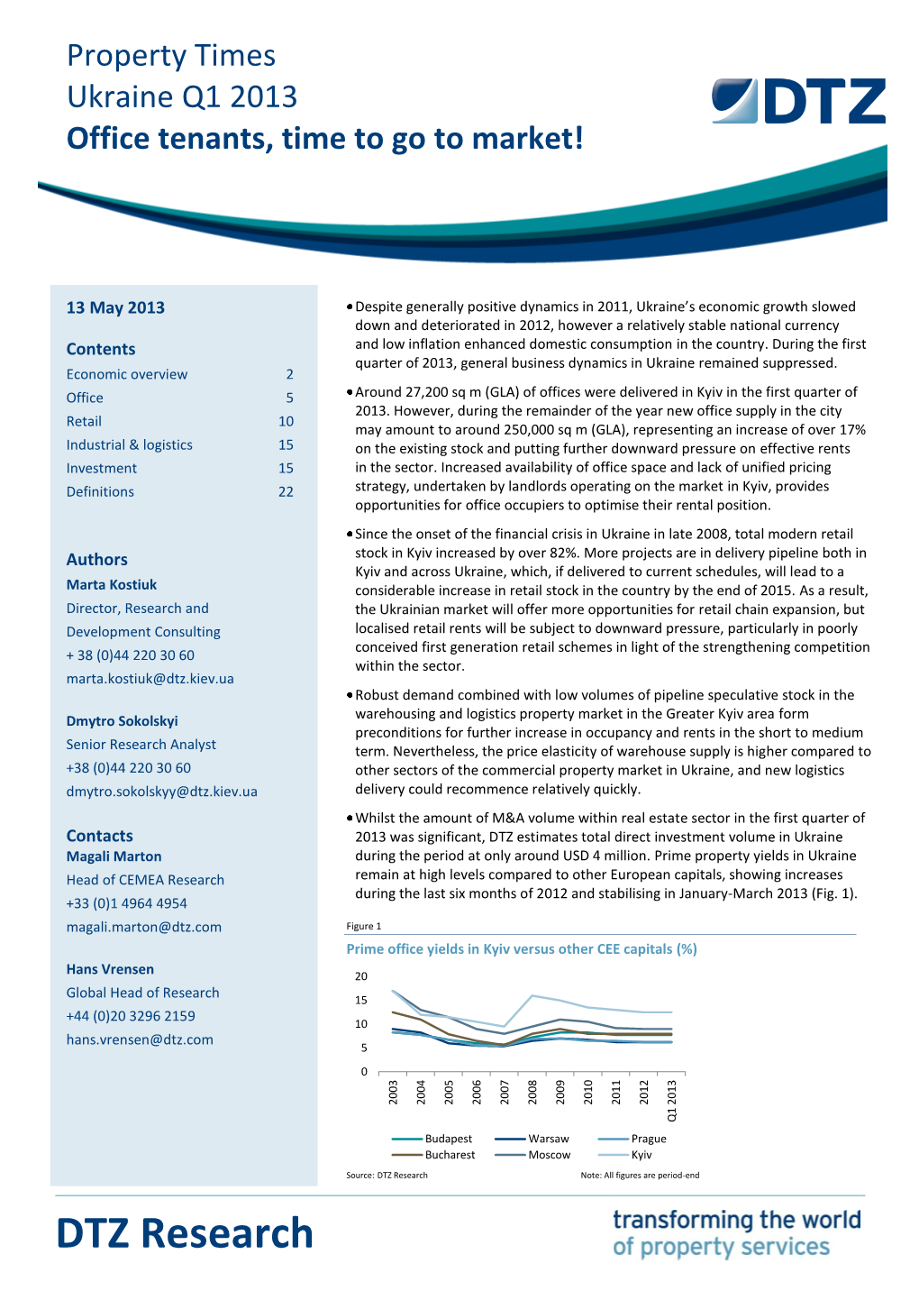 DTZ Research Note: All Figures Are Period-End DTZ Research