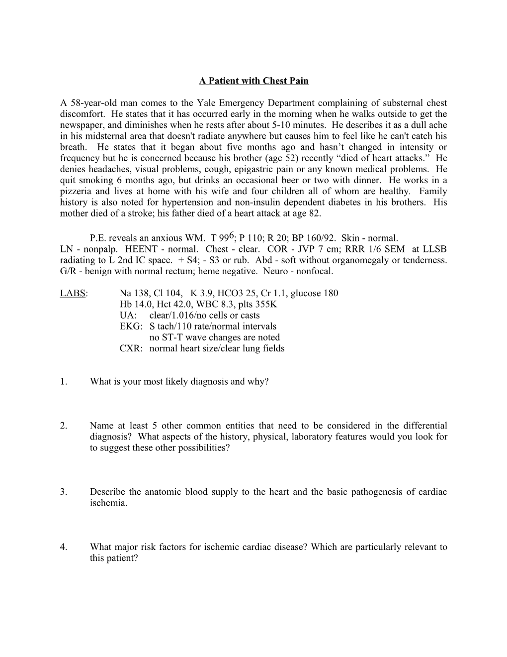 A Patient with Chest Pain