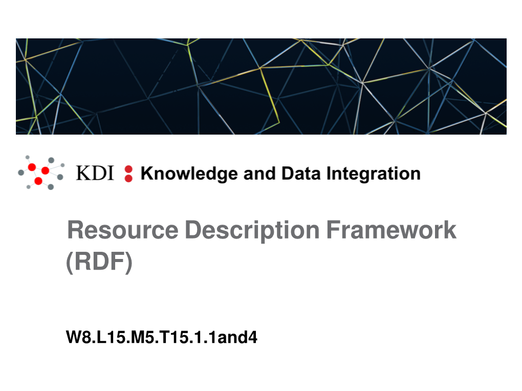 Resource Description Framework (RDF)