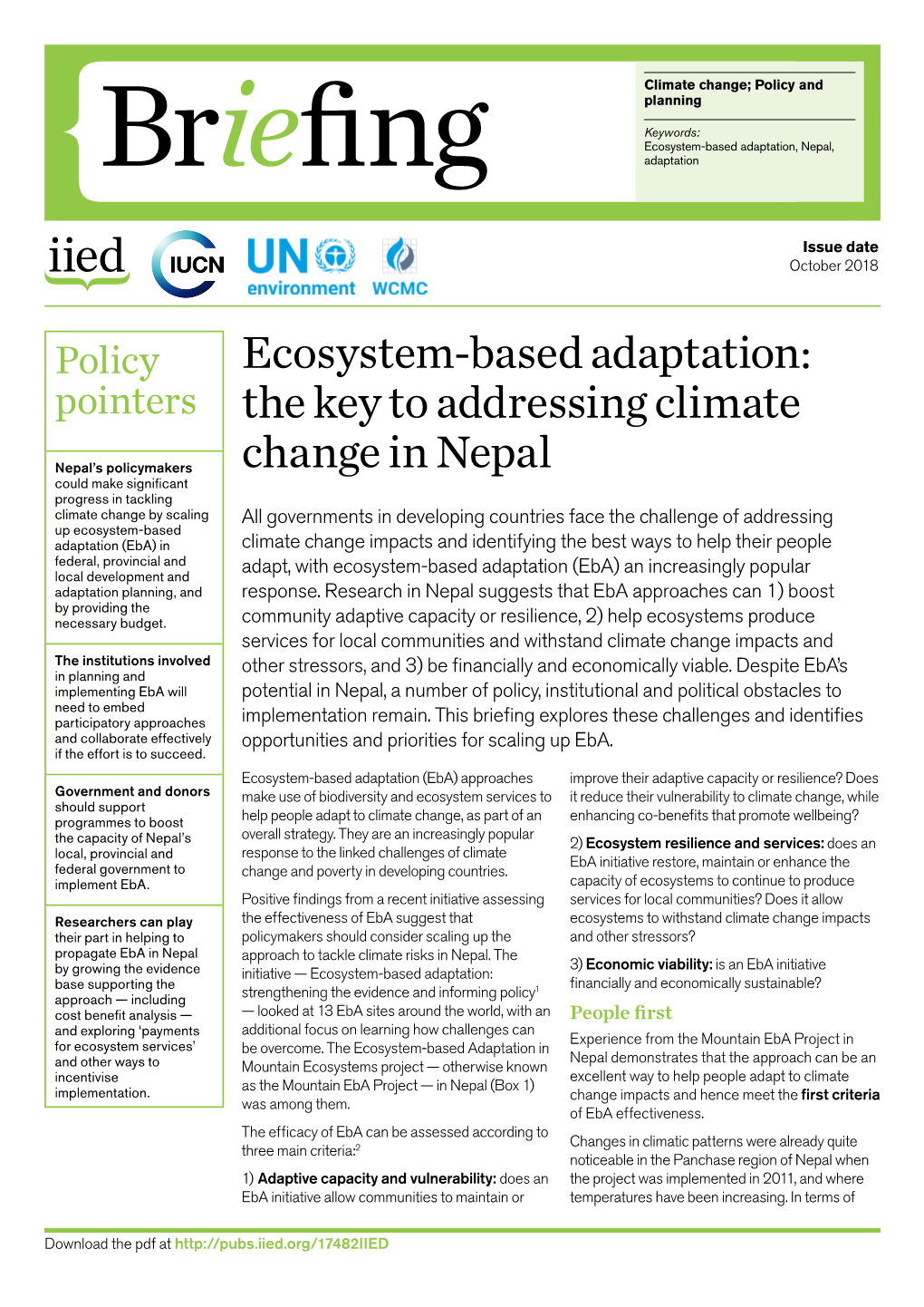 Ecosystem-Based Adaptation: the Key to Addressing Climate Change in Nepal