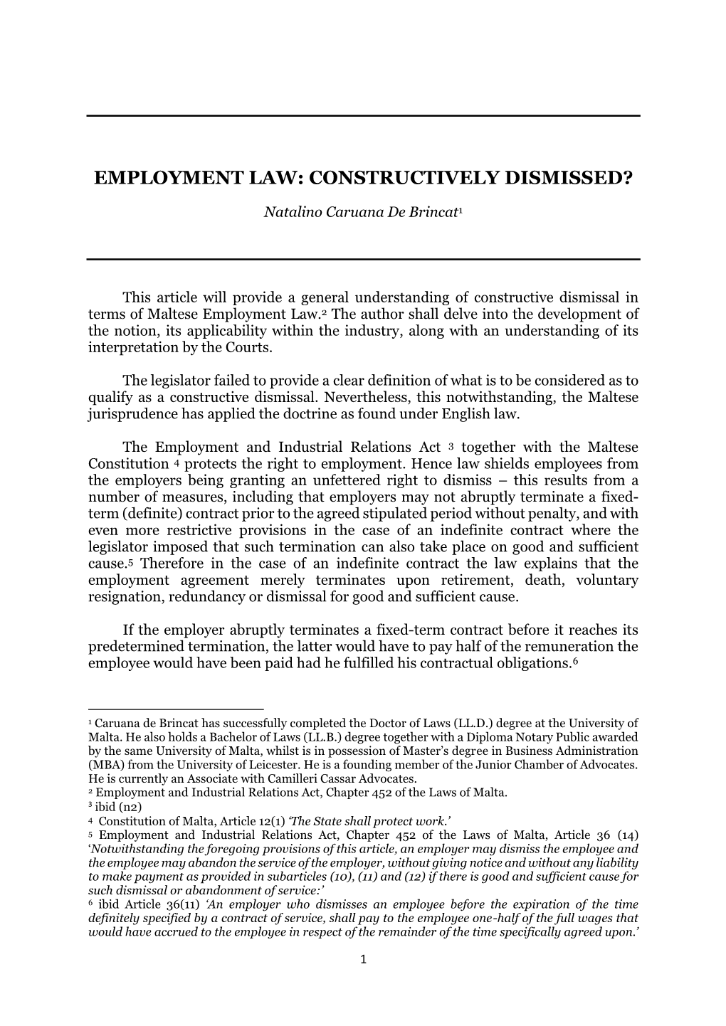Employment Law: Constructively Dismissed?
