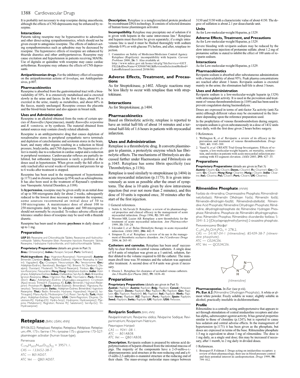 Reviparin Sodium May Be Reduced by the Reserpine