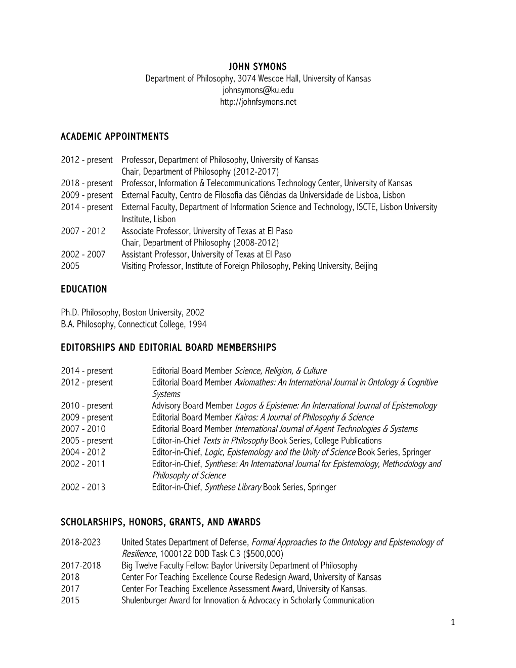 JOHN SYMONS CV 2019.Pdf