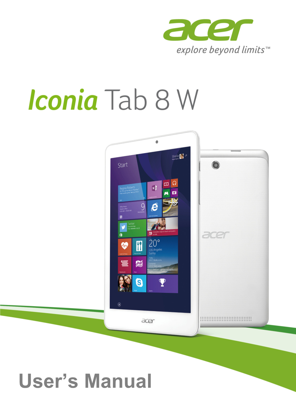 Download User Manual for Acer 32GB Iconia Tab 8 W W1-810-1193 8.0" NT.L7GAA