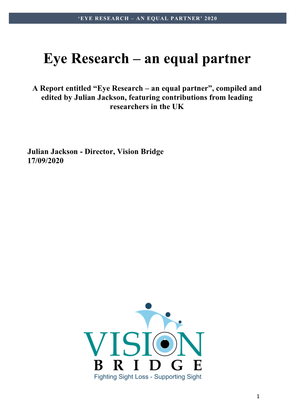 Eye Research – an Equal Partner’ 2020