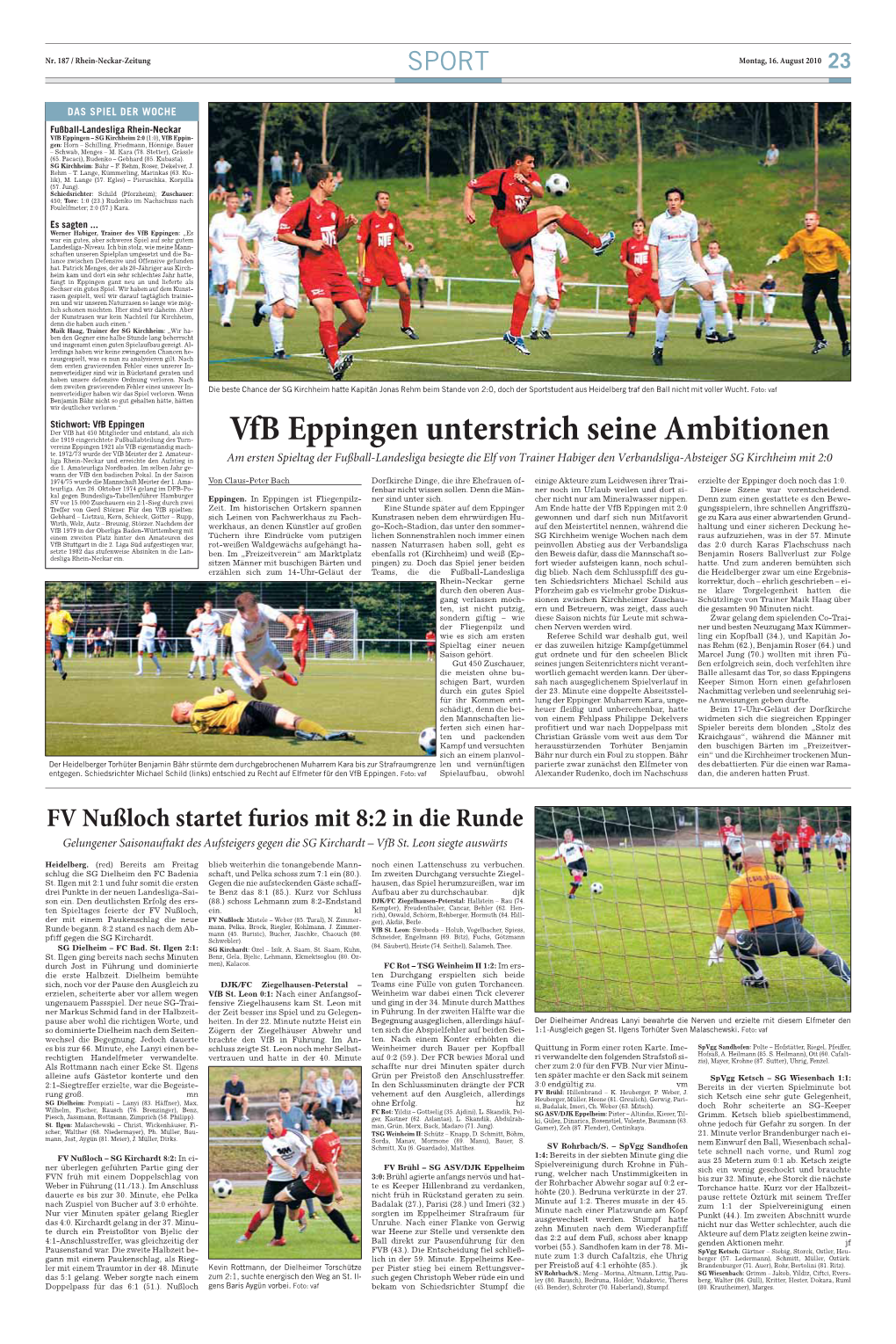 Vfb Eppingen Unterstrich Seine Ambitionen Vereins Eppingen 1921 Als Vfb Eigenständig Mach� Te