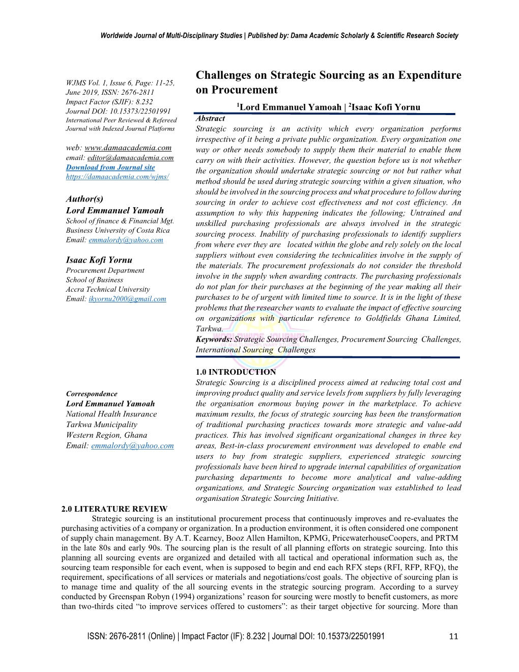 Challenges on Strategic Sourcing As an Expenditure on Procurement